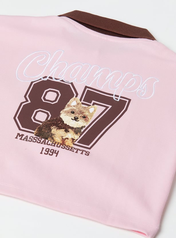 Girls Printed Polo T-shirt
