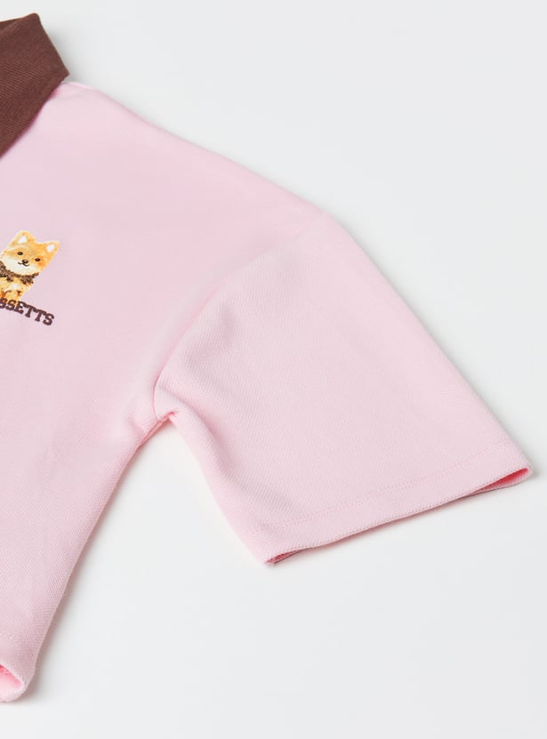 Girls Printed Polo T-shirt