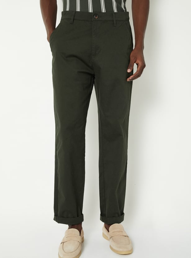 Men Solid Chinos