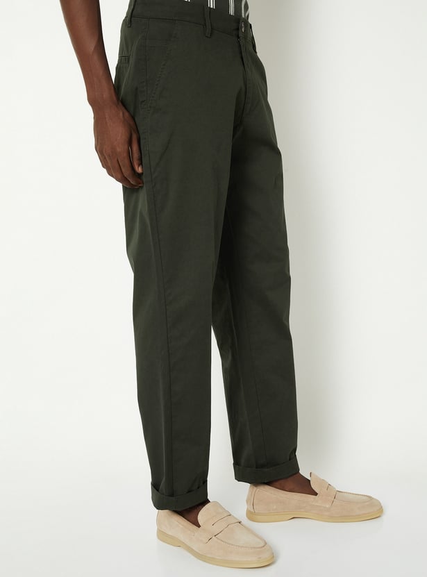 Men Solid Chinos