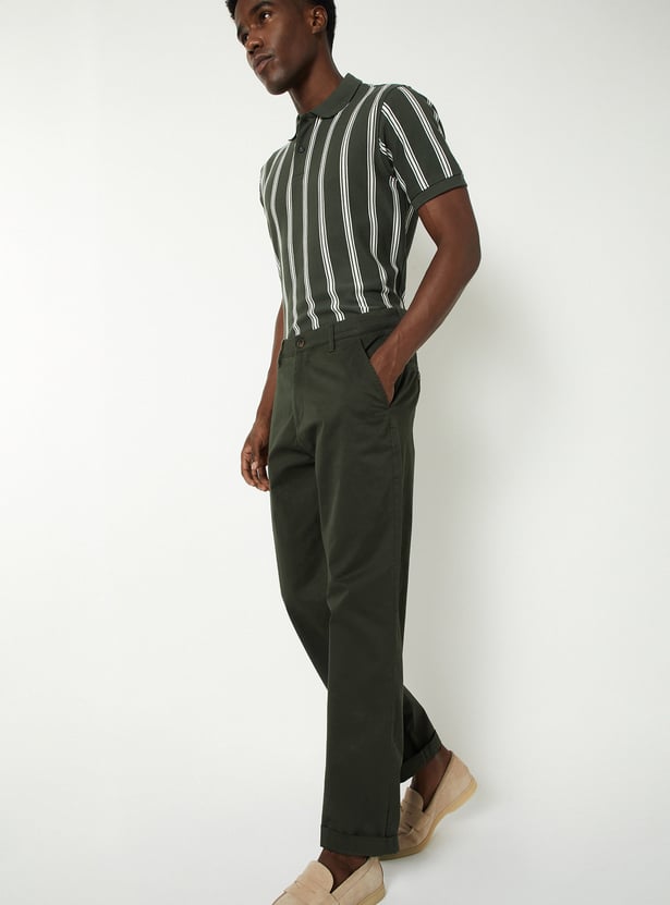 Men Solid Chinos