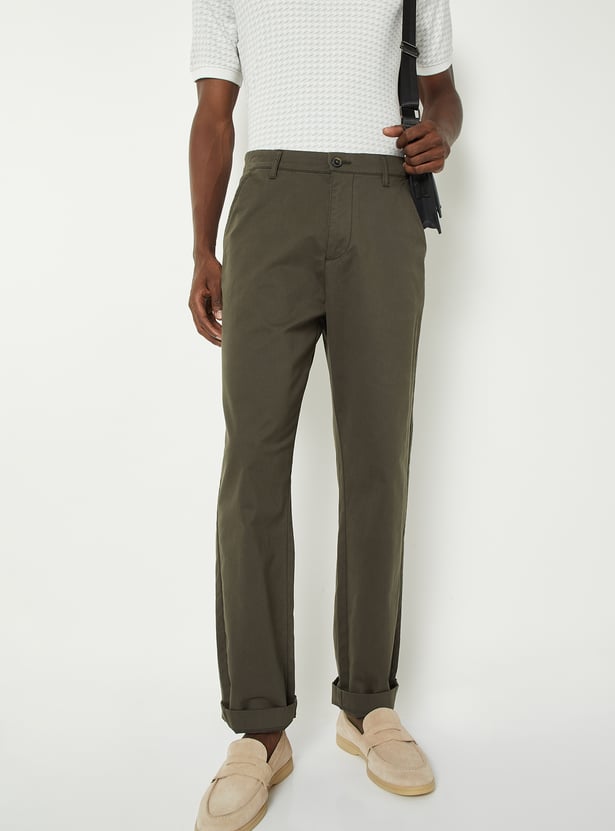 Men Solid Chinos