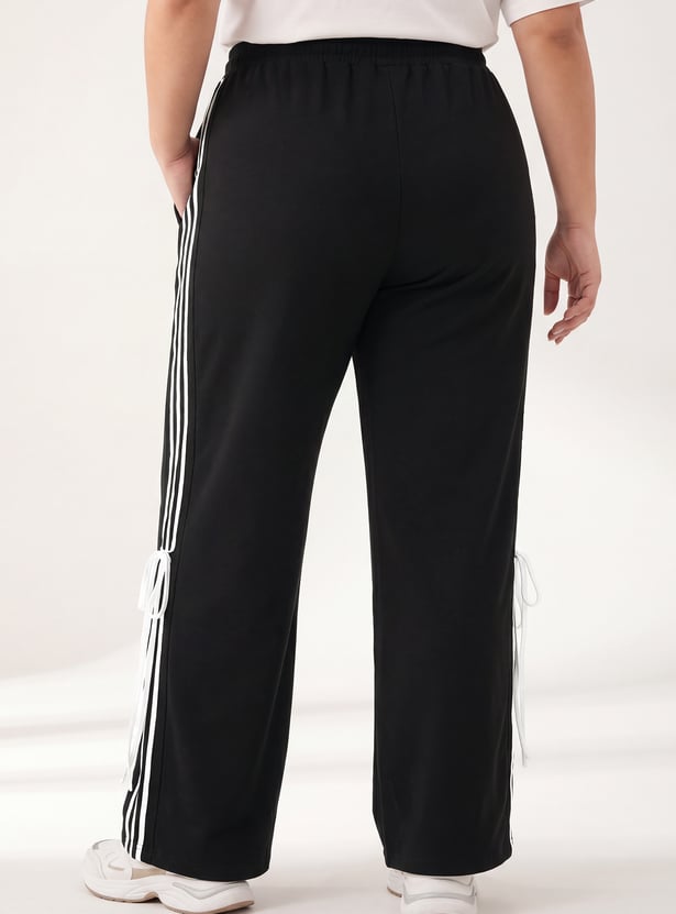 Women Striped Wide Leg Track Pants