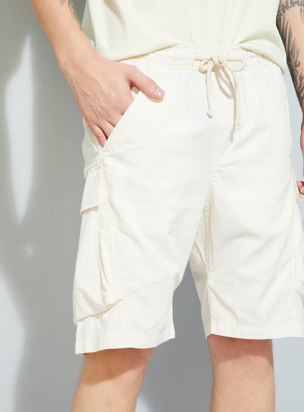 URB_N Men Solid Cargo Shorts