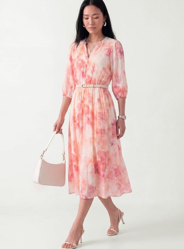 Women Tie-Dye Fit & Flare Midi Dress