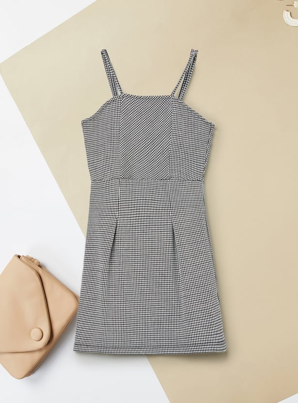 Girls Checked Pinafore Dress with Top