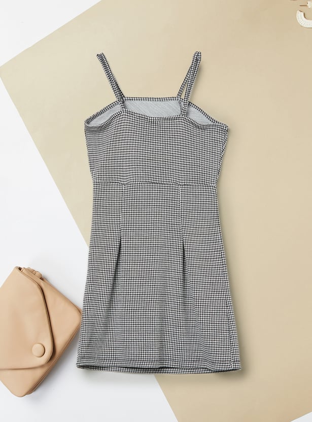 Girls Checked Pinafore Dress with Top
