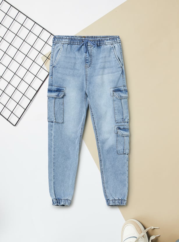 Boys Washed Cargo Joggers