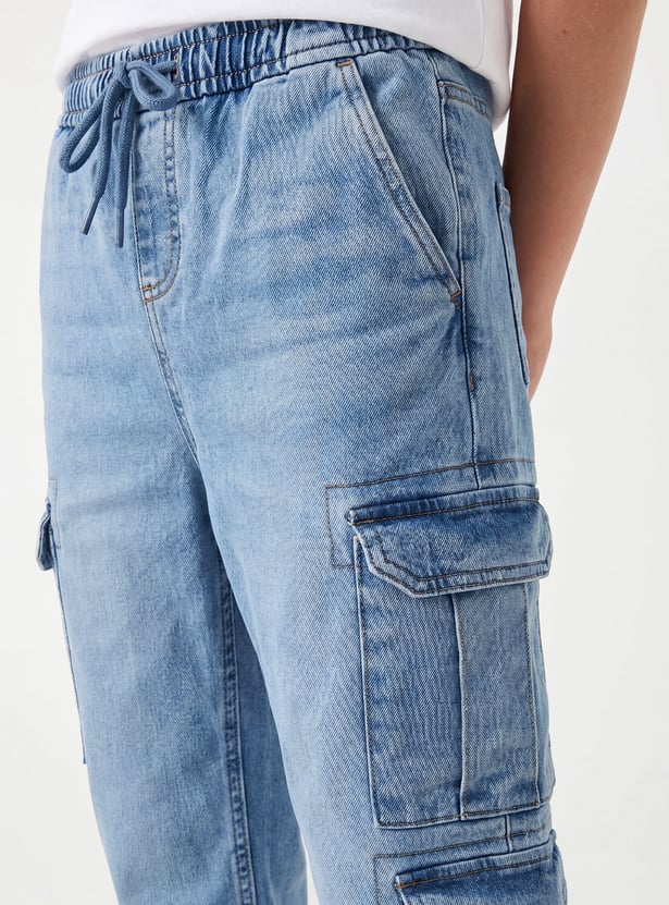 Boys Washed Cargo Joggers