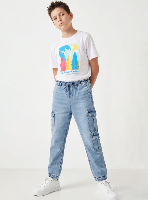 Boys Washed Cargo Joggers