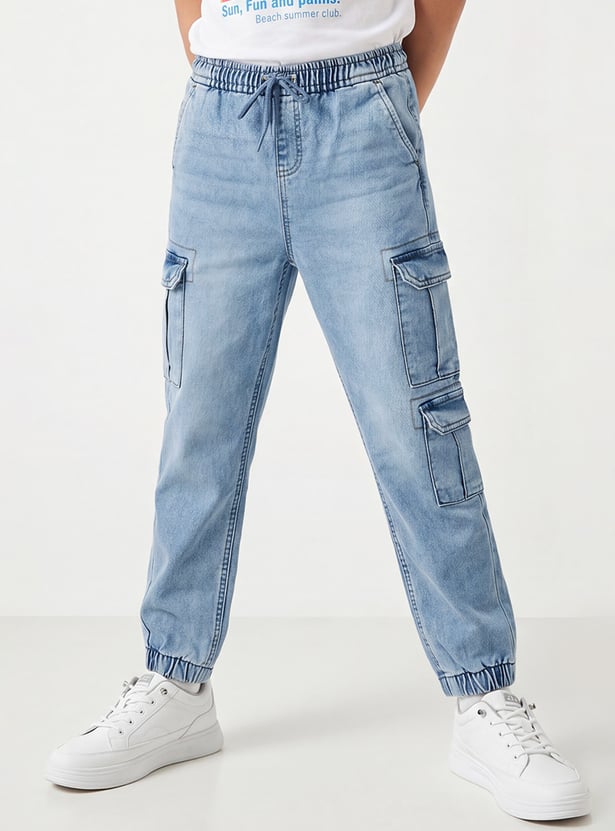 Boys Washed Cargo Joggers