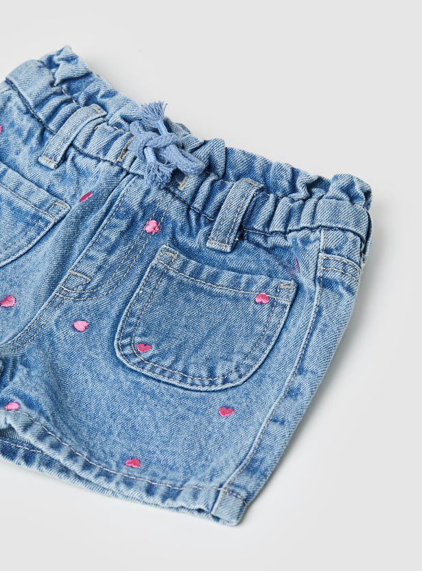 Girls Embroidered Shorts Set