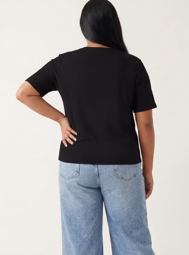 Women Textured T-shirt