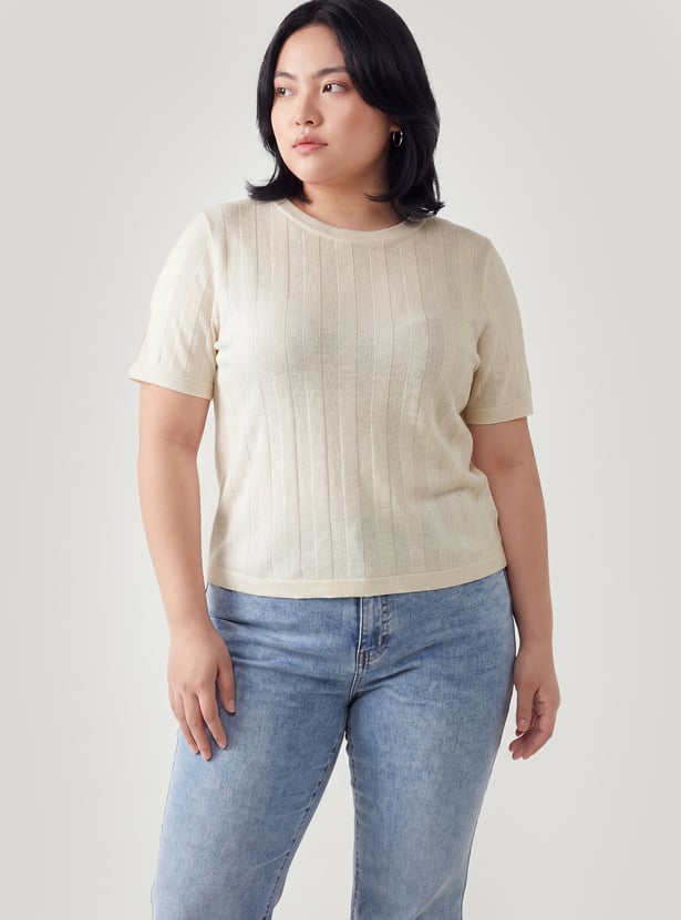 Buy Women Striped Knit Top Online at just Rs. 499.0