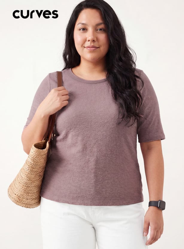 Women Textured T-shirt