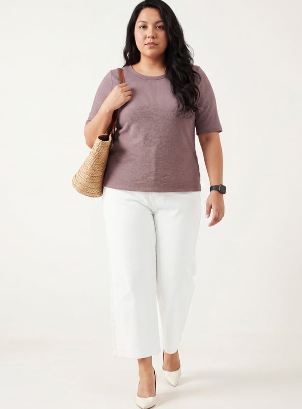 Women Textured T-shirt
