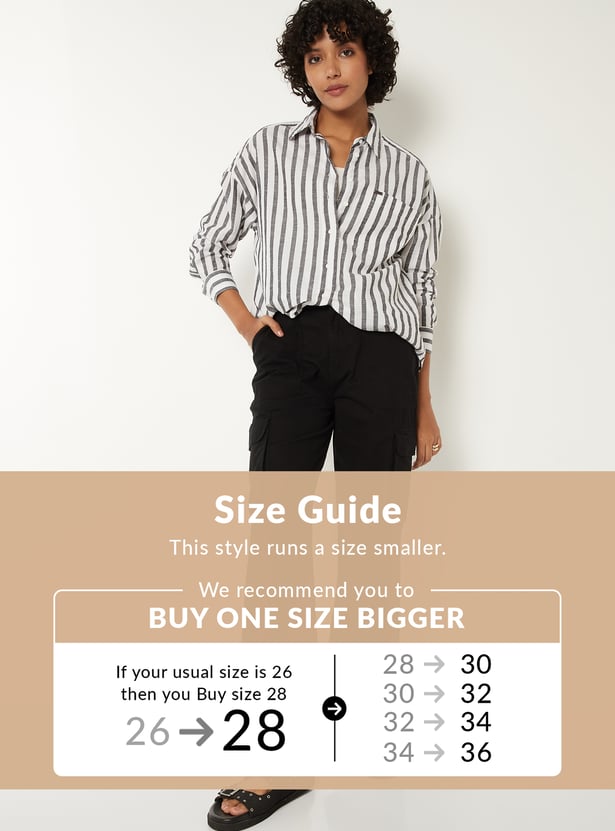 Women Solid Cargo Jeans