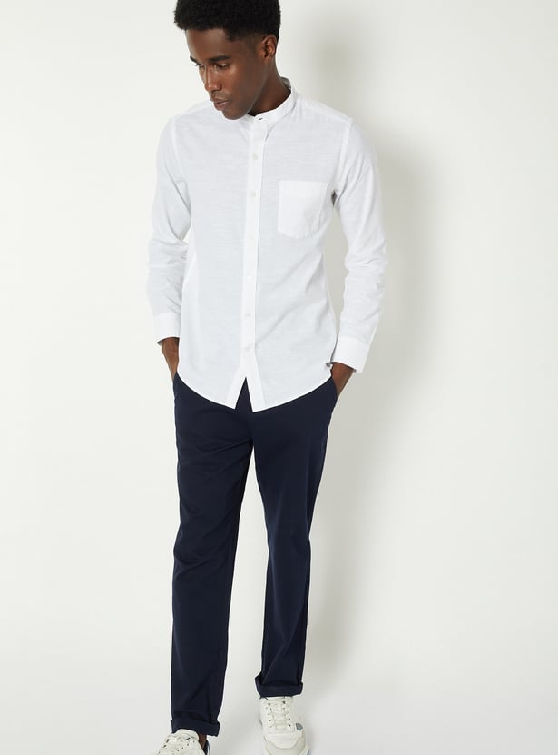 Men Solid Slim Fit Shirt