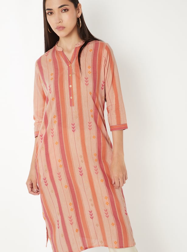 Women Striped Straight Kurta