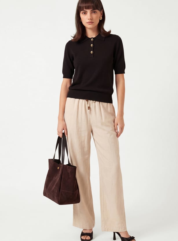 Women Solid Polo T-shirt
