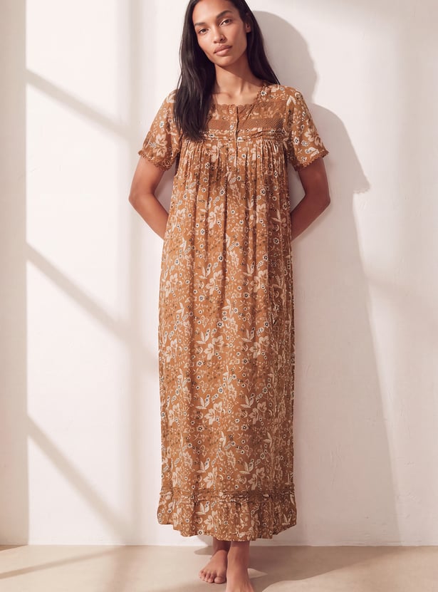 Women Floral Print Nightgown