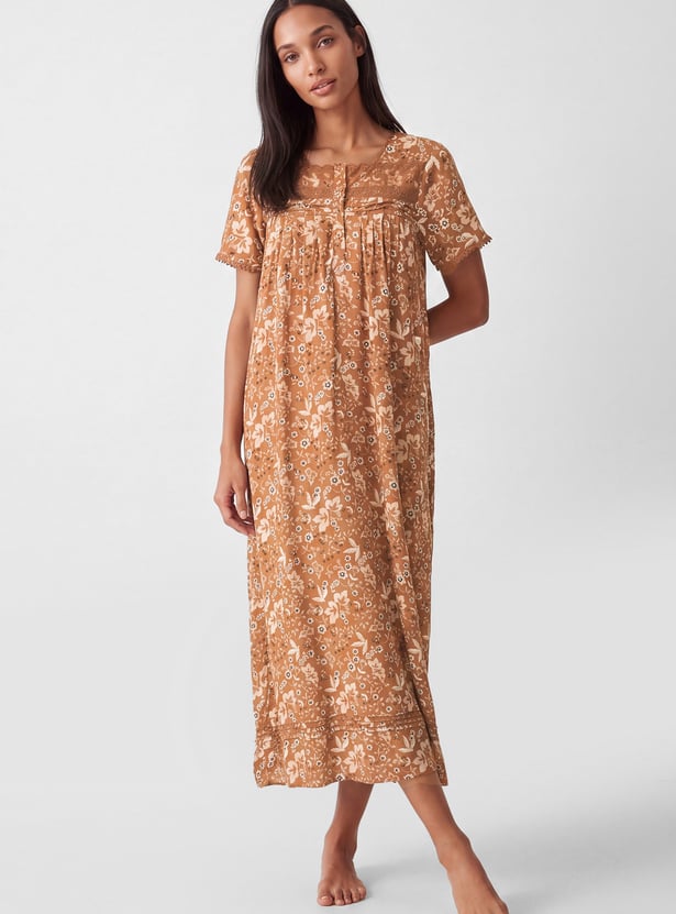 Women Floral Print Nightgown