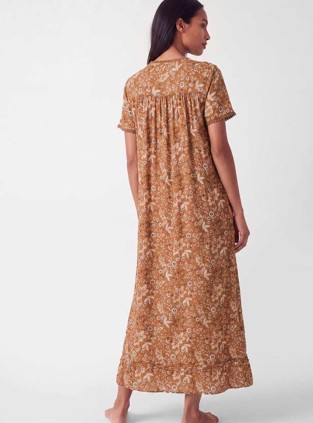 Women Floral Print Nightgown