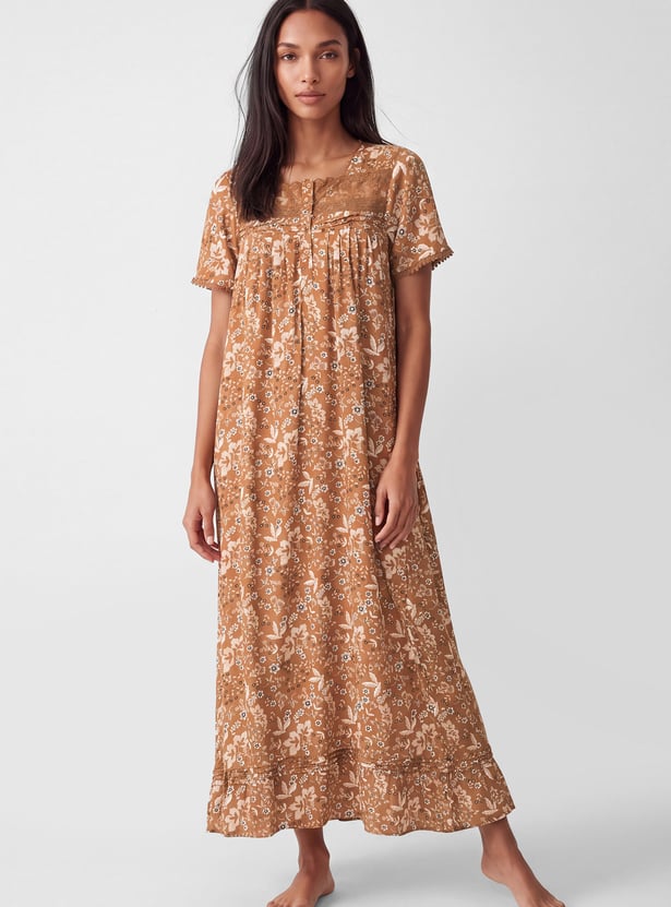 Women Floral Print Nightgown
