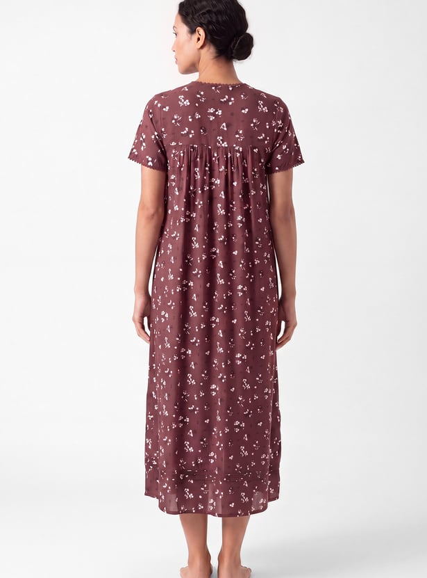 Women Floral Print Nightgown