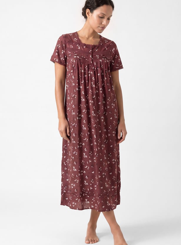 Women Floral Print Nightgown