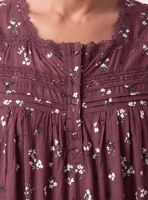 Women Floral Print Nightgown