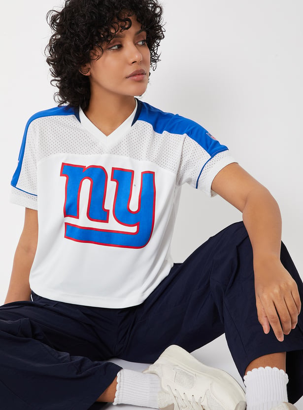 Women NFL Placement Print Sports Crop T-shirt