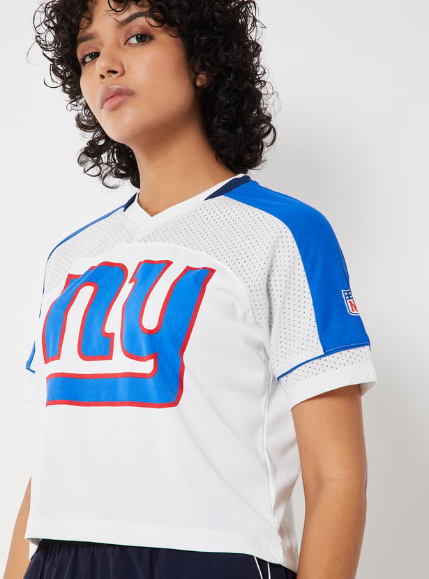 Women NFL Placement Print Sports Crop T-shirt