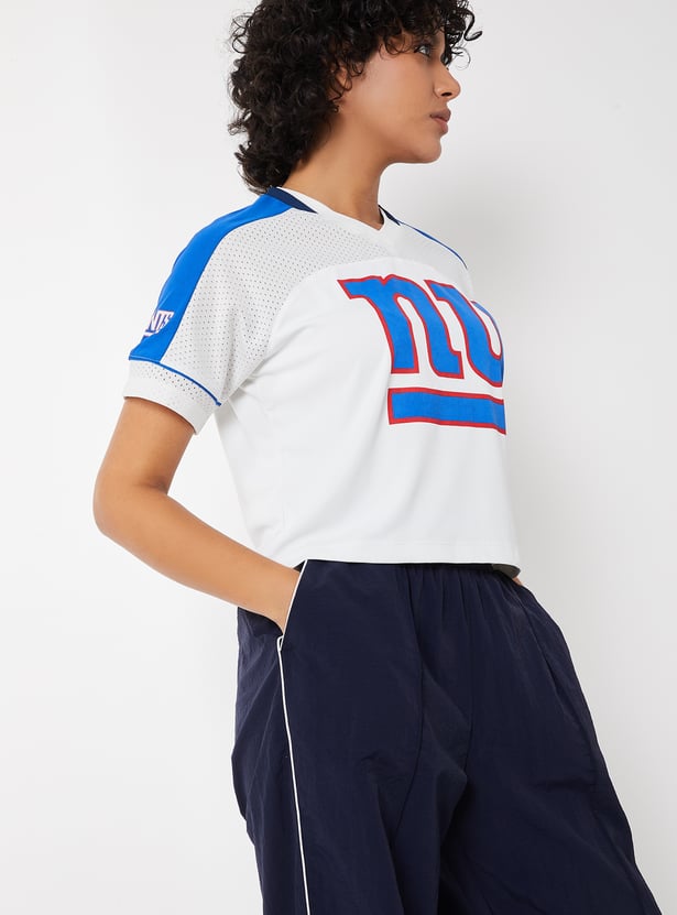 Women NFL Placement Print Sports Crop T-shirt