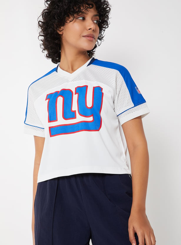 Women NFL Placement Print Sports Crop T-shirt