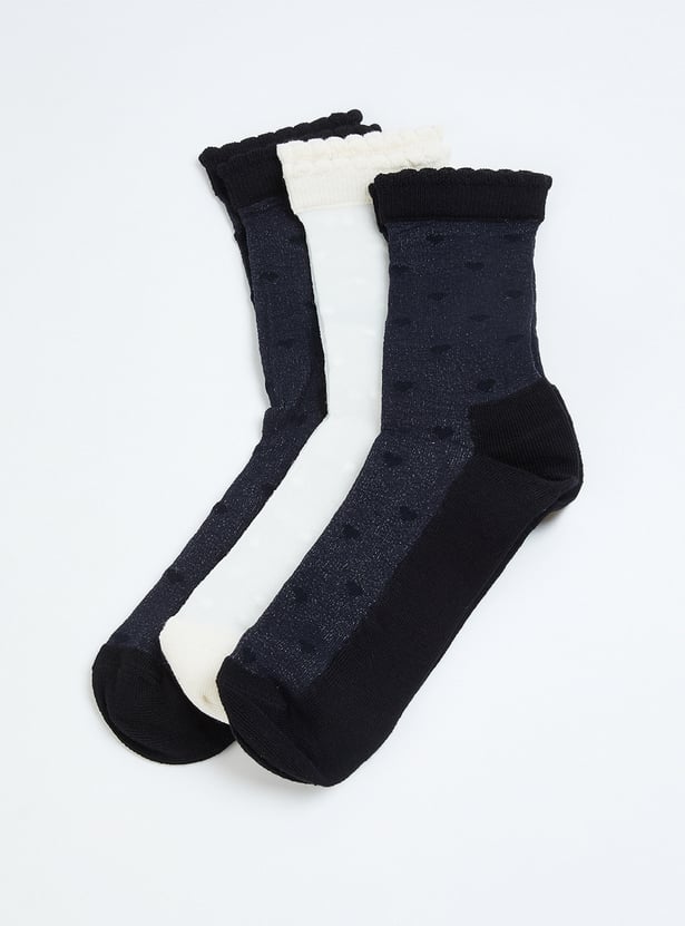 Women Assorted Crew Length Socks - Pack of 3