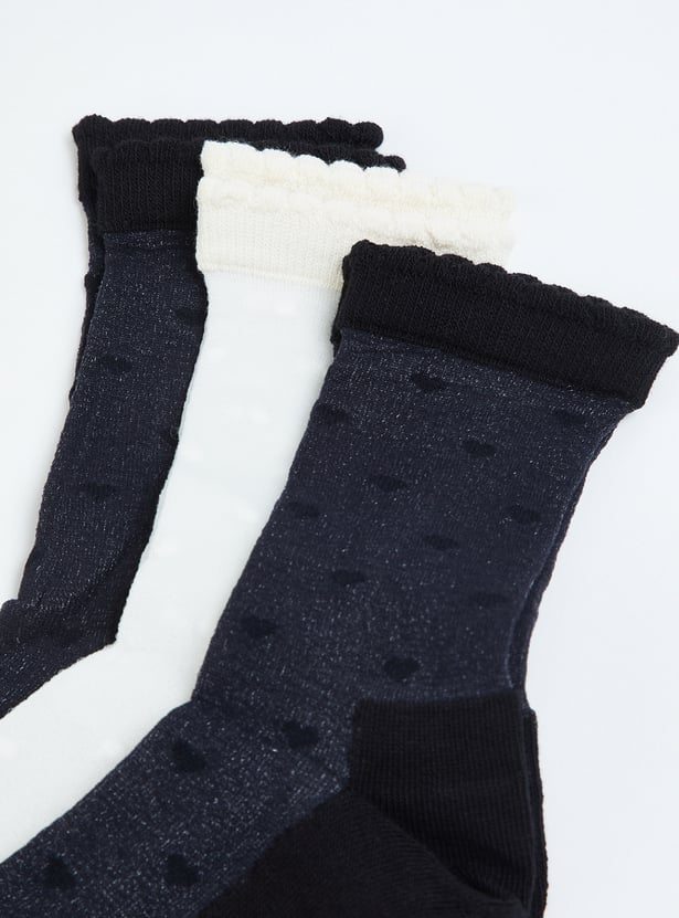 Women Assorted Crew Length Socks - Pack of 3
