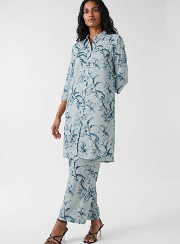 Women Floral Print Straight Kurta Set