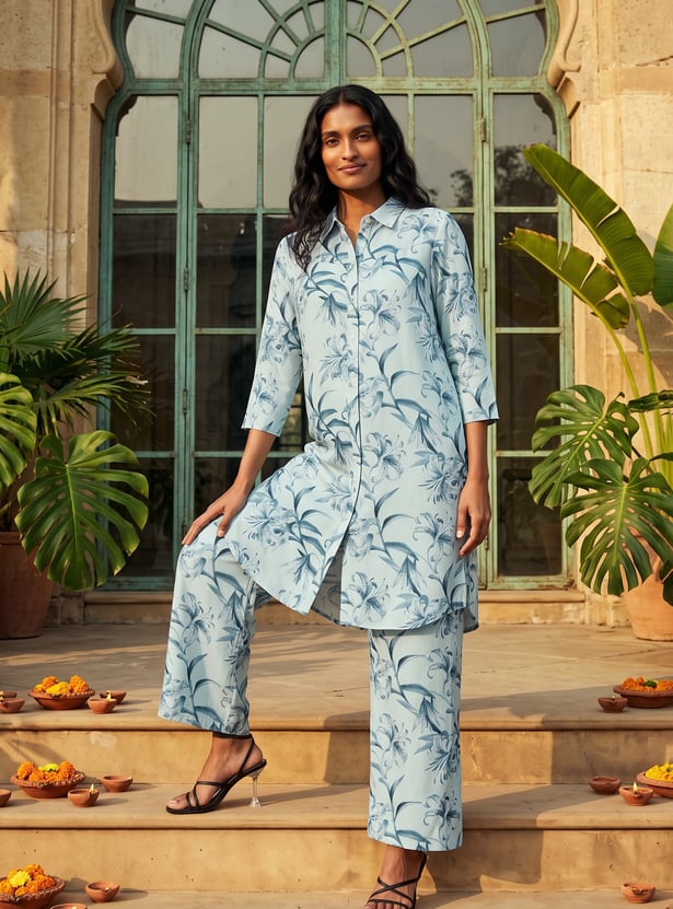 Women Floral Print Straight Kurta Set