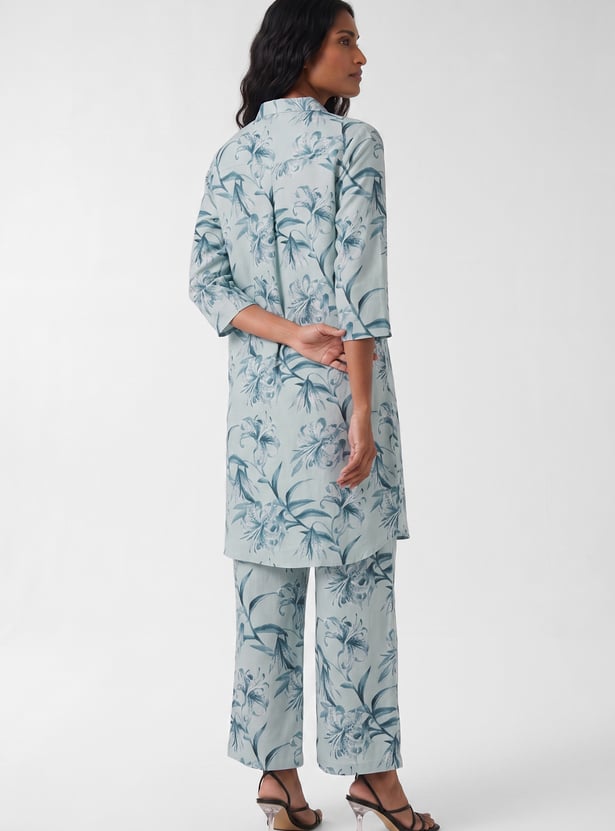 Women Floral Print Straight Kurta Set
