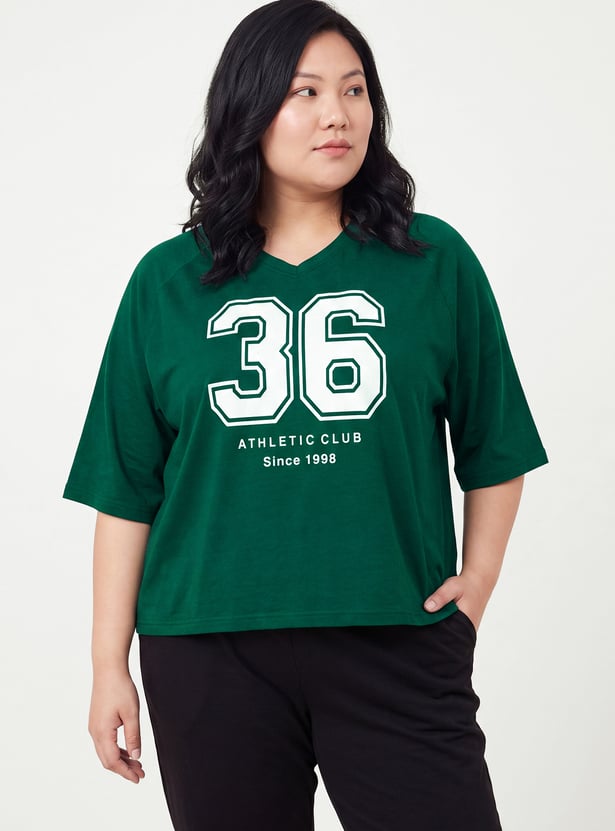 Women Printed Boxy Fit Sports T-shirt