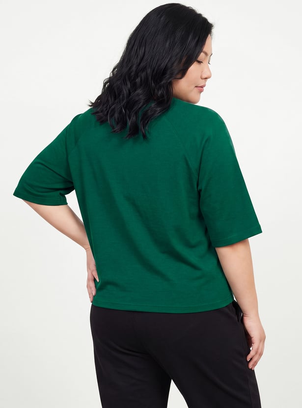 Women Printed Boxy Fit Sports T-shirt