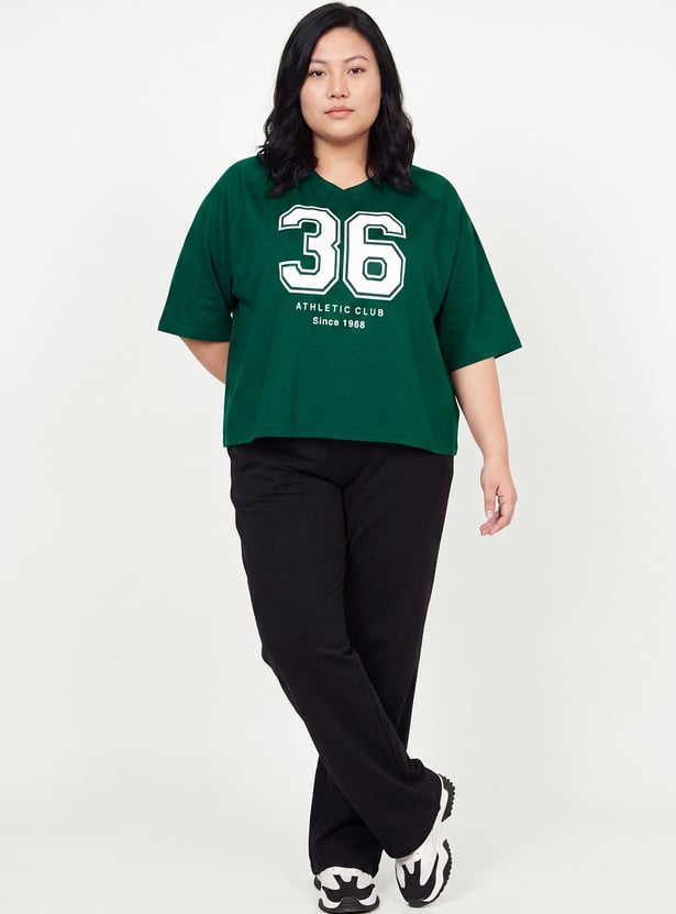 Women Printed Boxy Fit Sports T-shirt