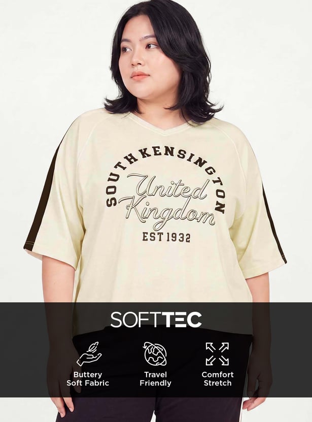 Women Printed Boxy Fit Sports T-shirt