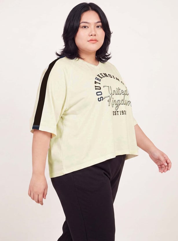 Women Printed Boxy Fit Sports T-shirt