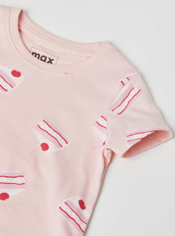 Girls Printed T-shirts - Pack of 3