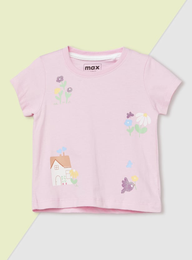 Girls Printed T-shirt - Pack of 3