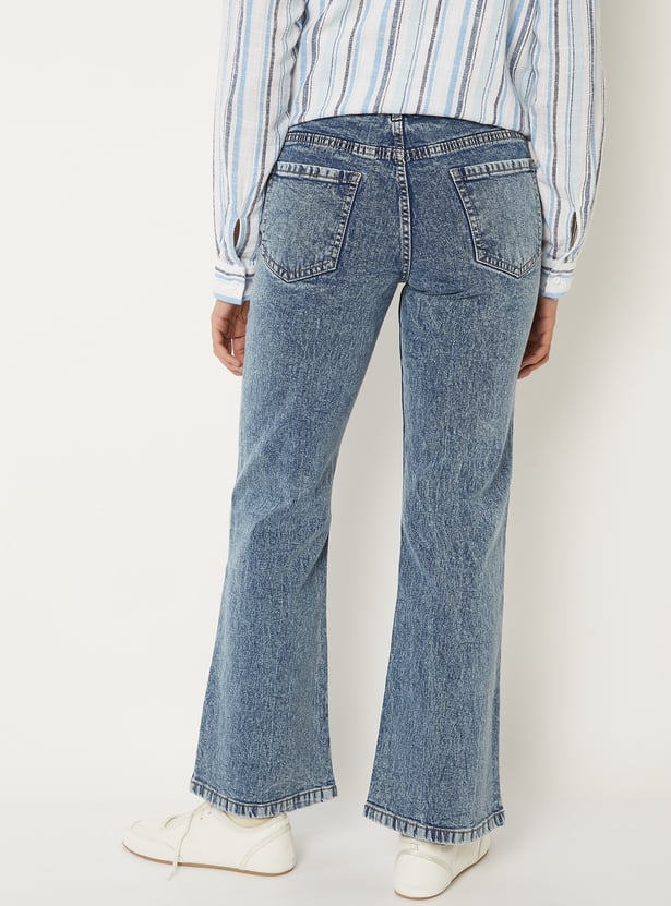 Women Washed Mid-Rise Jeans