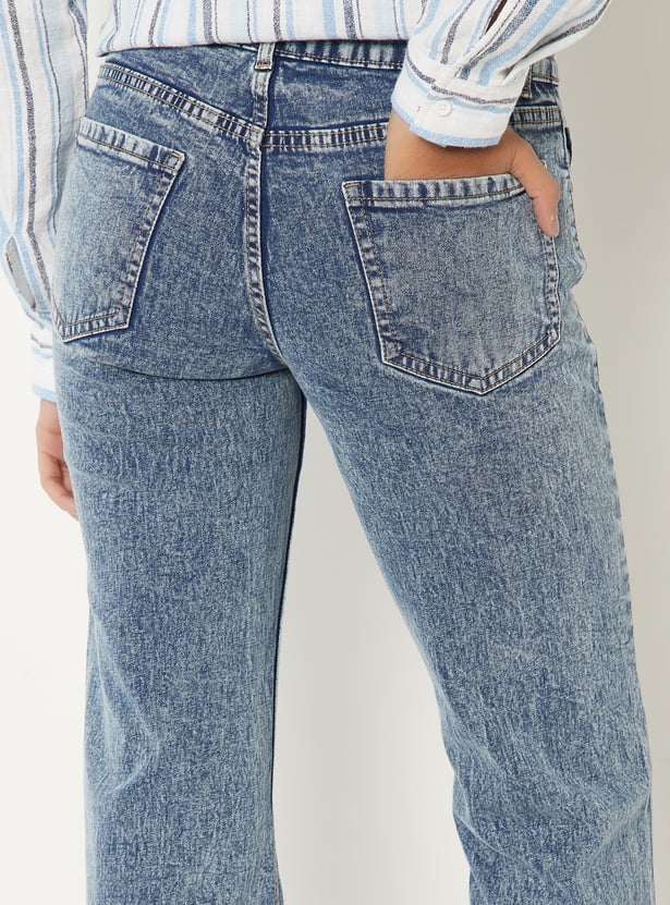 Women Washed Mid-Rise Jeans