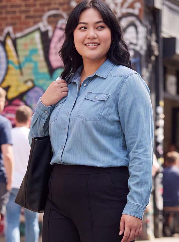 Women Regular Fit Denim Shirt